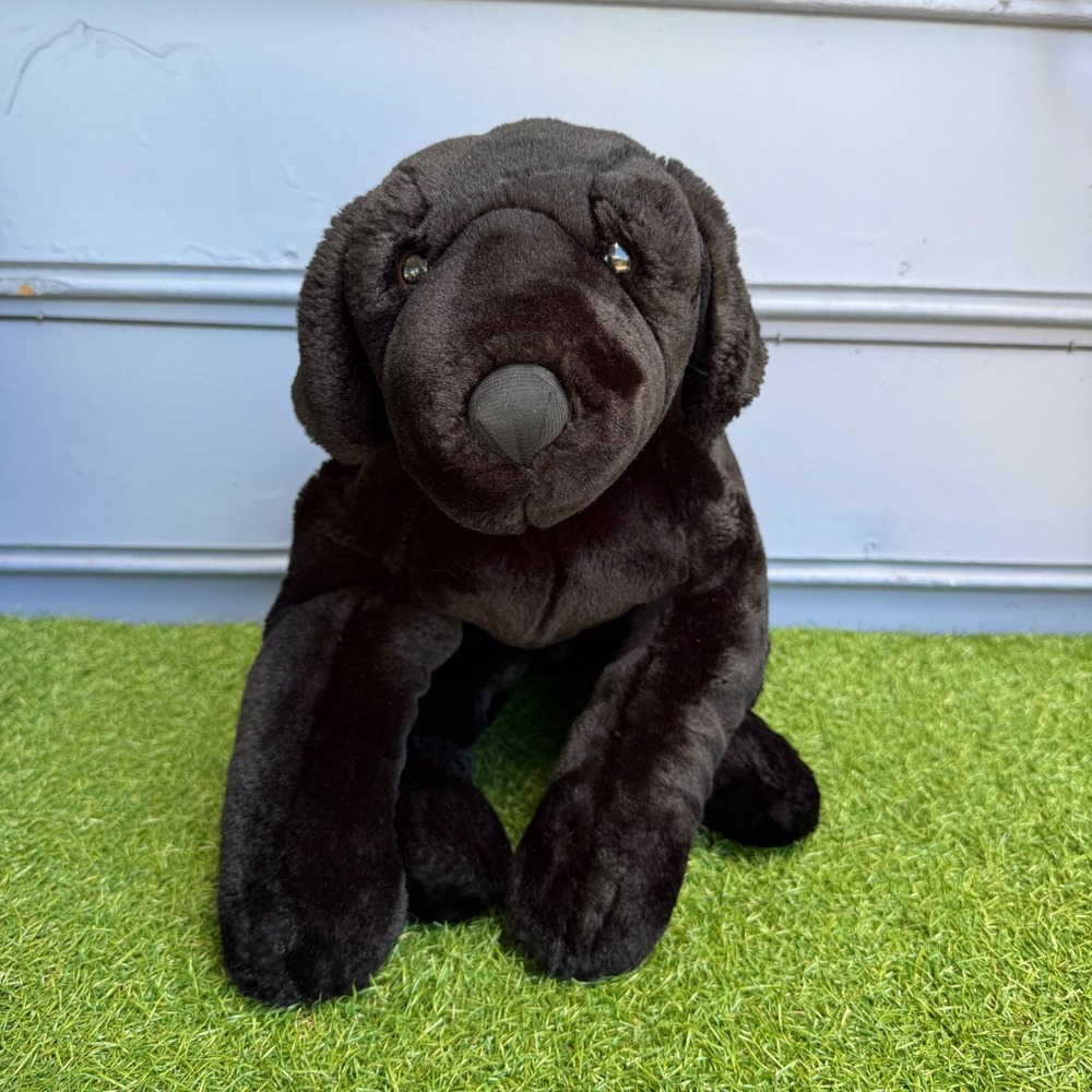 Vtg Kids Preferred Black Lab Retriever Plush Stuffed Animal Dog 27 Inch Large